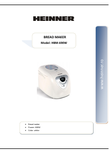 Manual Heinner HBM-690W Bread Maker