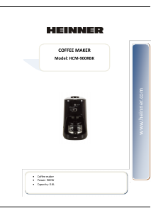 Instrukcja Heinner HCM-900RBK Ekspres do kawy