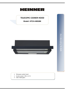 Handleiding Heinner HTCH-440GBK Afzuigkap