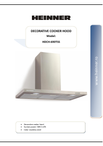 Handleiding Heinner HDCH-690TSS Afzuigkap