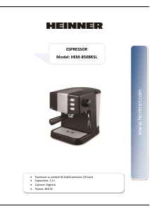 Manual Heinner HEM-850BKSL Espresso Machine