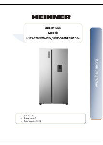 Handleiding Heinner HSBS-520NFBKWDF+ Koel-vries combinatie