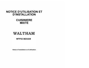 Mode d’emploi Waltham WTFSC 6631 GB Cuisinière
