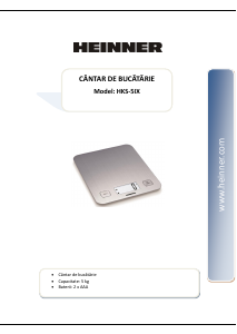 Handleiding Heinner HKS-5IX Keukenweegschaal