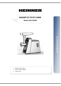 Manual Heinner MG-Y1800X Tocator carne