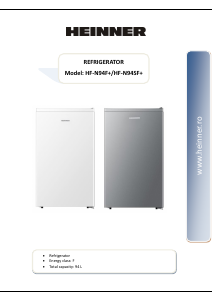 Manual Heinner HF-N94SF+ Refrigerator