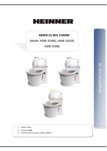 Manual Heinner HMB-350BG Mixer cu vas