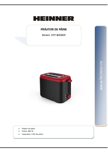 Manual Heinner HTP-800BKR Prăjitor de pâine
