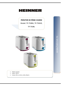 Manual Heinner TP-750BL Prăjitor de pâine