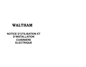 Mode d’emploi Waltham WTFSCE 56 B Cuisinière