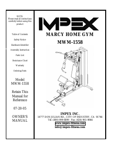 Handleiding Impex MWM-1558 Fitnessapparaat