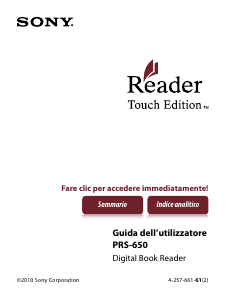 Manuale Sony PRS-650 Lettore di ebook