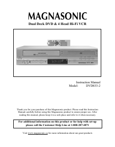 Manual Magnasonic DVD833-2 DVD-Video Combination