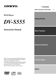 Manual Onkyo DV-S555 DVD Player