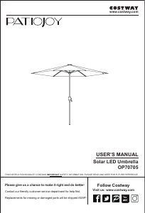 Handleiding Patiojoy OP70705WNA Parasol