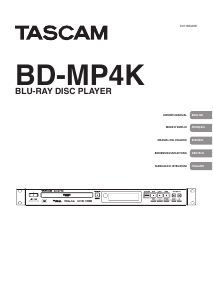 Manual de uso Tascam BD-MP4K Reproductor de blu-ray