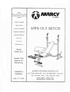 Handleiding Marcy MWB-OLY Fitnessapparaat