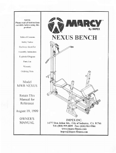 Handleiding Marcy Nexus Fitnessapparaat