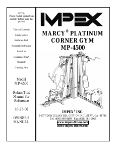 Manual Impex MP-4500 Multi-gym