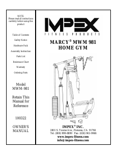 Handleiding Impex MWM-981 Fitnessapparaat