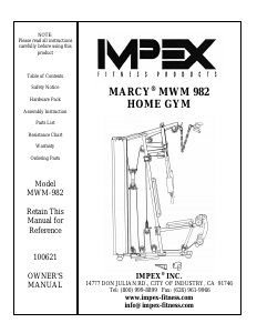 Handleiding Impex MWM-982 Fitnessapparaat
