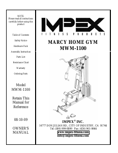Handleiding Impex MWM-1100 Fitnessapparaat