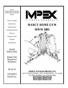 Handleiding Impex MWM-1801 Fitnessapparaat