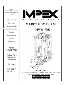 Handleiding Impex MWM-7300 Fitnessapparaat