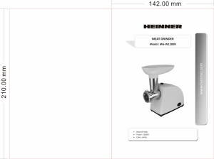 Handleiding Heinner MG-W1200R Vleesmolen