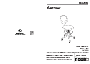 Instrukcja Costway HW62014A Krzesło biurowe