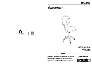 Kullanım kılavuzu Costway HW63008GNA Ofis sandalyesi