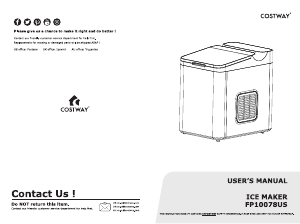 Manual Costway FP10078US-DKA Ice Cube Maker