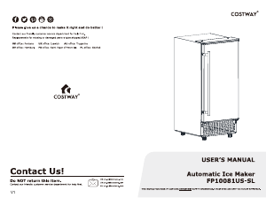 Manual Costway FP10081US-SLA Ice Cube Maker