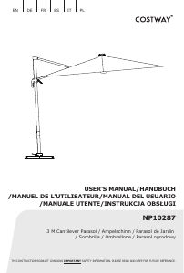 Manuale Costway NP10287BEA Ombrellone