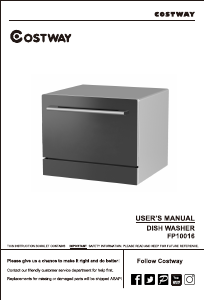 Manual Costway FP10016A Dishwasher