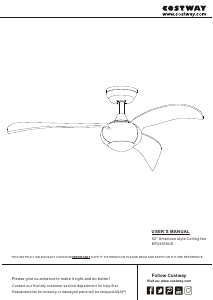 Handleiding Costway EP24559USA Plafondventilator