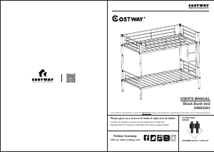 Manual Costway HW63543B Bunk Bed