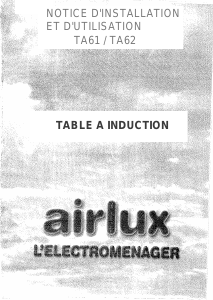 Mode d’emploi Airlux TA62 Table de cuisson