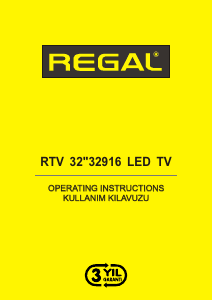 Kullanım kılavuzu Regal RTV32916 LED televizyon