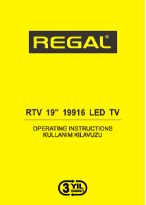 Kullanım kılavuzu Regal RTV19916 LED televizyon