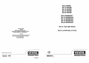 Kullanım kılavuzu Vestel SX-12 Adore Klima