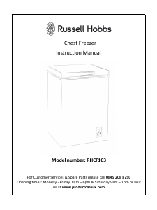 Bruksanvisning Russell Hobbs RHCF103 Frys