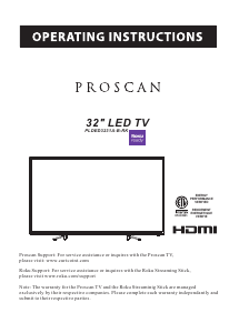 Bruksanvisning Proscan PLDED3231A-B-RK LED TV