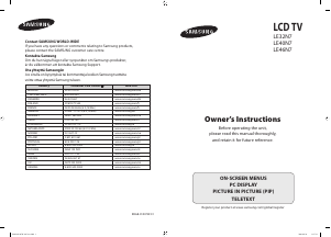 Bruksanvisning Samsung LE46N73BD LCD TV