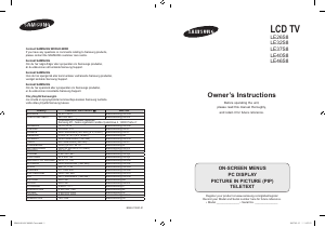 Käyttöohje Samsung LE46S86BD Nestekidetelevisio