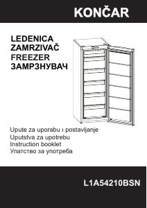 Priručnik Končar L1A54210BSN Zamrzivač