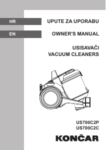 Priručnik Končar US700C2P Usisavač