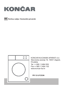 Priručnik Končar PR 12 6.FCD3N Stroj za pranje rublja