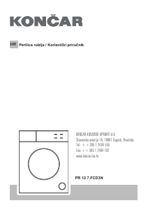 Priručnik Končar PR 12 7.FCD3N Stroj za pranje rublja