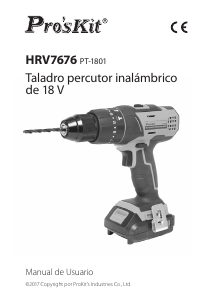 Manual de uso Pro's Kit PT-1801 Atornillador taladrador